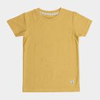 Boys Mustard Yellow Round Neck Casual T-Shirt, मस्टर्ड, small image number null