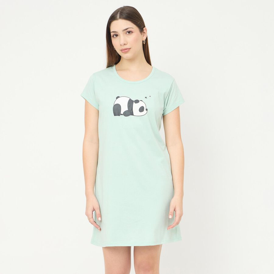 Ladies' Nighty, हल्का हरा, large