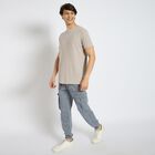 Men's Round Neck Half Sleeves T-Shirt , Light Green, small
