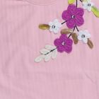 Girls Soft Light Pink Crew Neck Casual T-Shirt, Pink, small