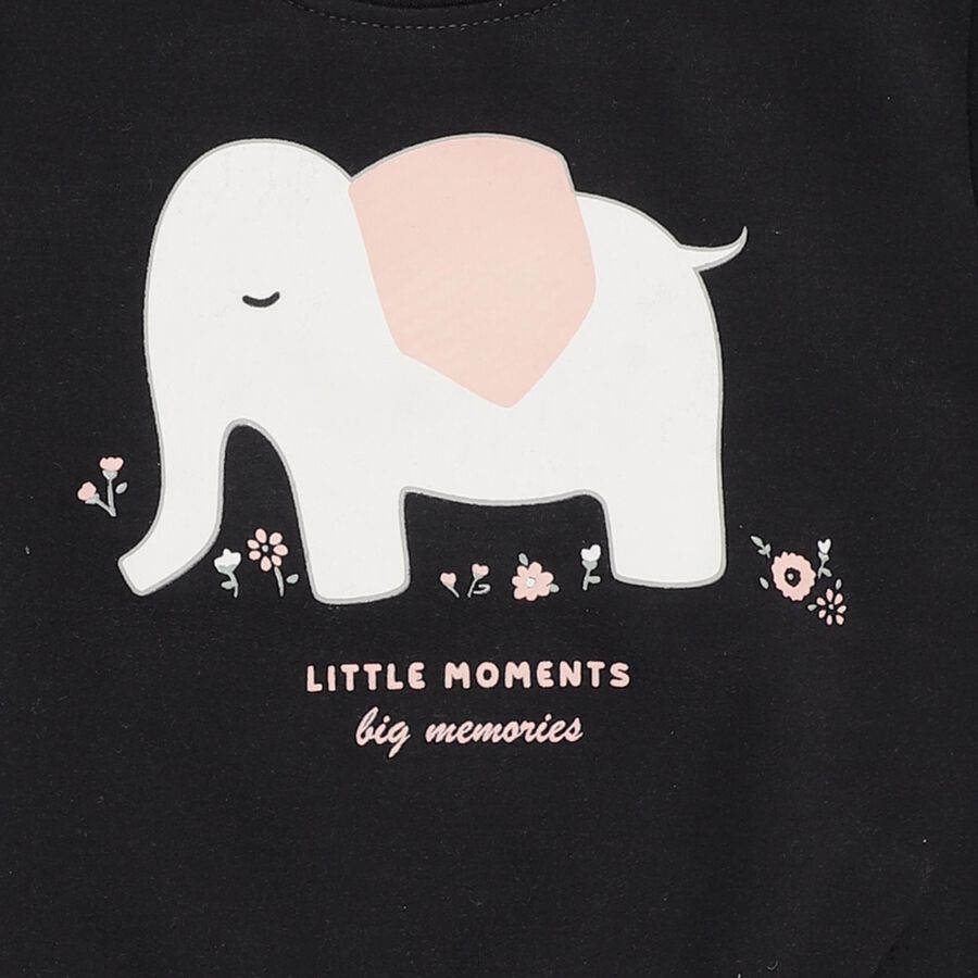 Infants Charcoal Crew Neck Casual Sweatshirt, चारकोल, large image number null