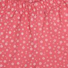 Girls Pink Wide Leg Floral Print Capri, हल्का गुलाबी, small