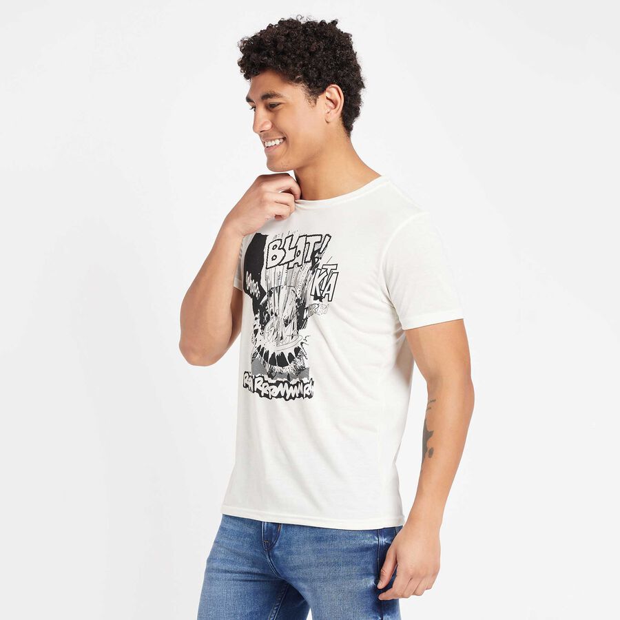 Round Neck T-Shirt, White, large image number null
