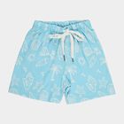 Boys' Blue Regular Fit Printed Bermuda Shorts, Light Blue, small
