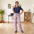 Girls' Lilac Heart Printed Drawstring Pyjama, Lilac, small