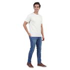 Men's White Cotton Round Neck Classic T-Shirt, White, small