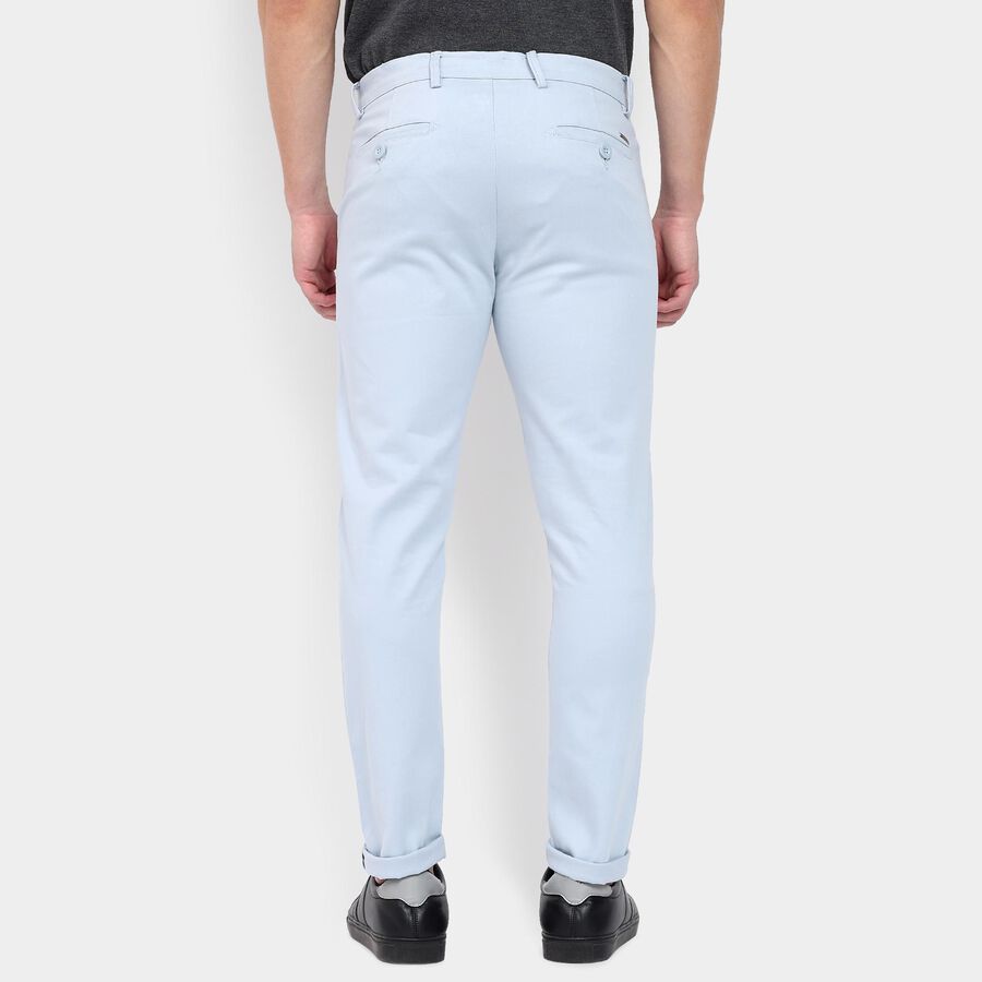 Men's Slim Fit Casual Trousers, हल्का नीला, large image number null