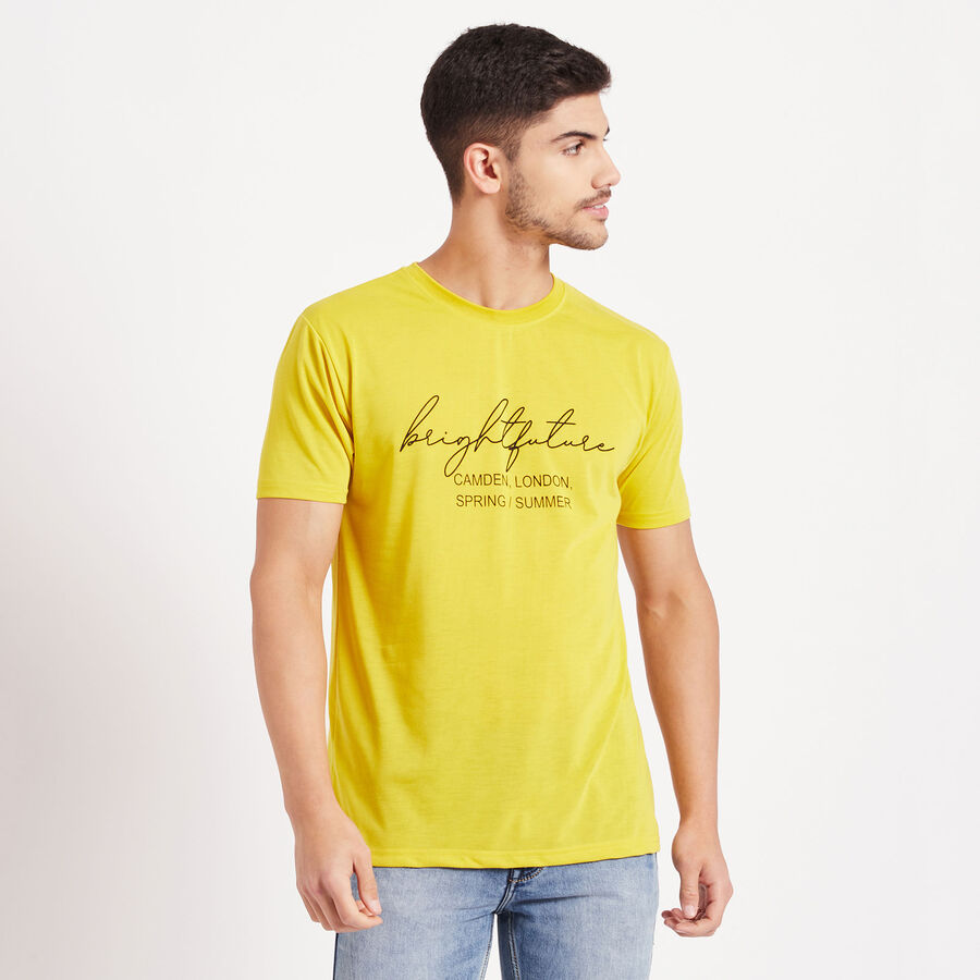 Round Neck T-Shirt, Yellow, large image number null