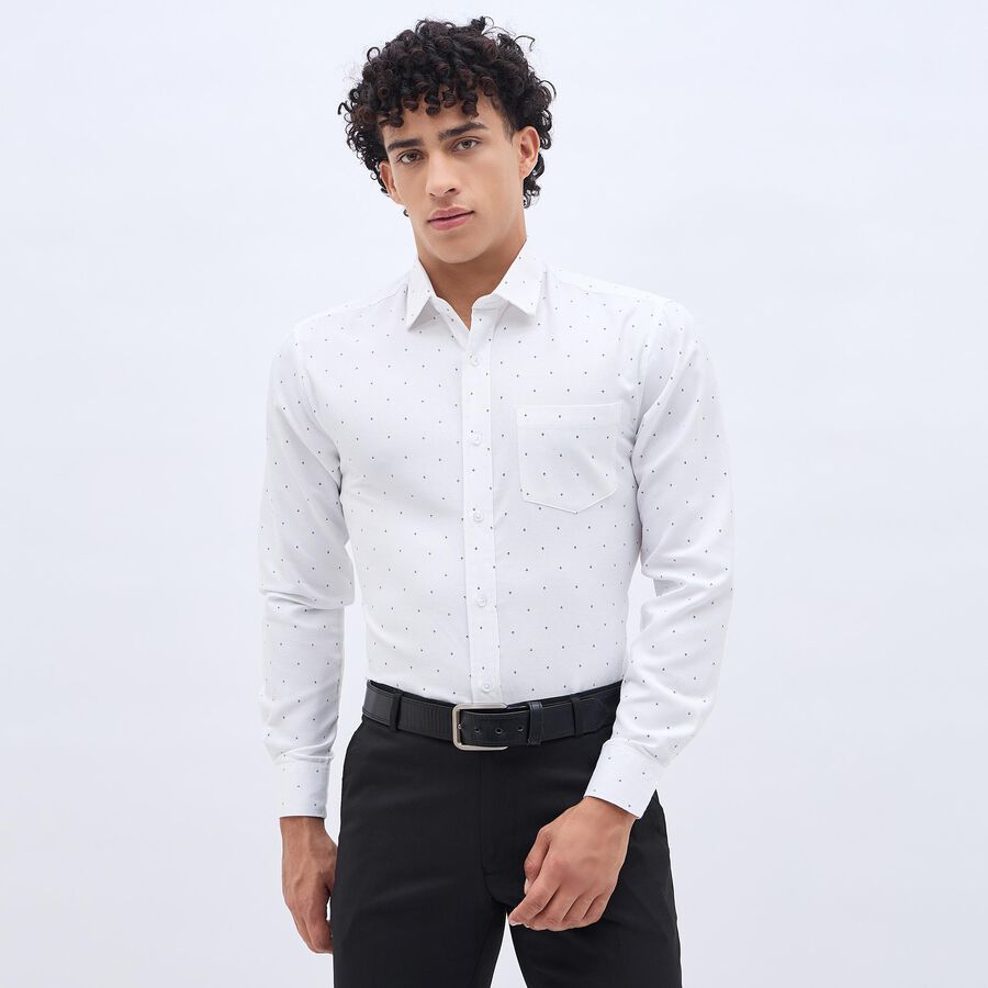 Men's Cut Away Collar Formal Shirt, White, large image number null