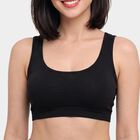 Women's Black Scoop Neck Bralette Bra, Black, small