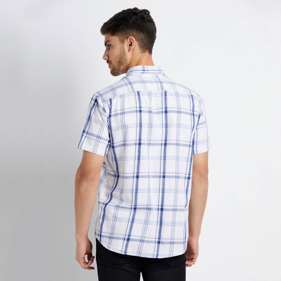 Cotton Checks Casual Shirt, White, large image number null
