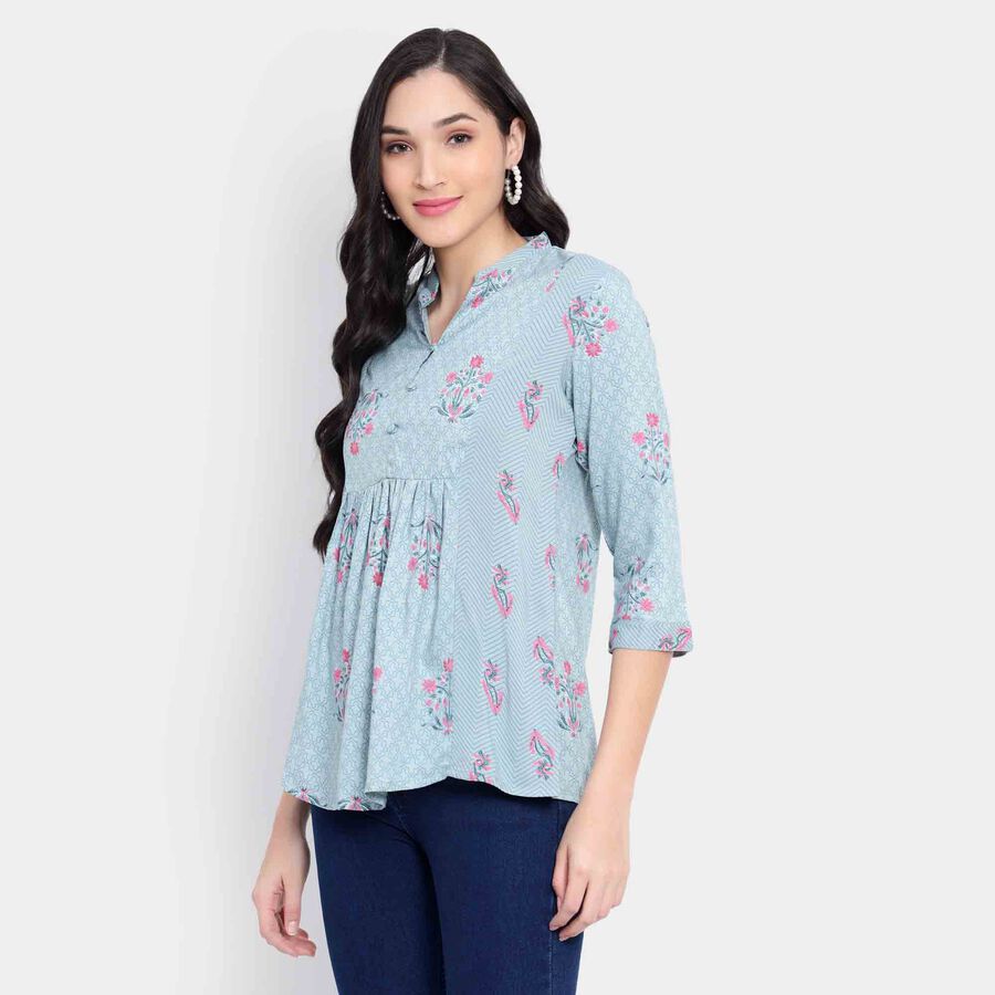All Over Print Kurta, Light Blue, large image number null