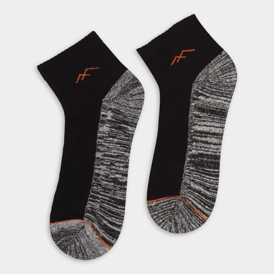 Men's Socks (Pack of 3), काला, large