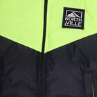 Boys Neon Green and Navy Hooded Casual Jacket, हल्का हरा, small image number null
