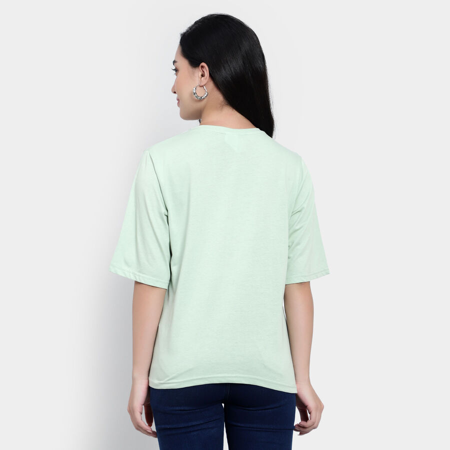 Round Neck T-Shirt, हल्का हरा, large image number null