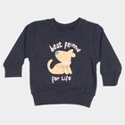 Infants' Navy Blue Round Neck Pullover Sweatshirt, Navy Blue, small