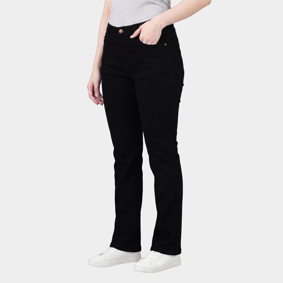 Women's Black Skinny Fit Washed Jeans, Black, large