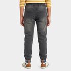Boys Grey Jogger Fit Washed Jeans, हल्का ग्रे, small