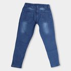 Girls' Buttoned Jeans, Mid Blue, small image number null