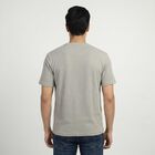 Men's Grey Round Neck Minimalist T-Shirt, हल्का ग्रे, small