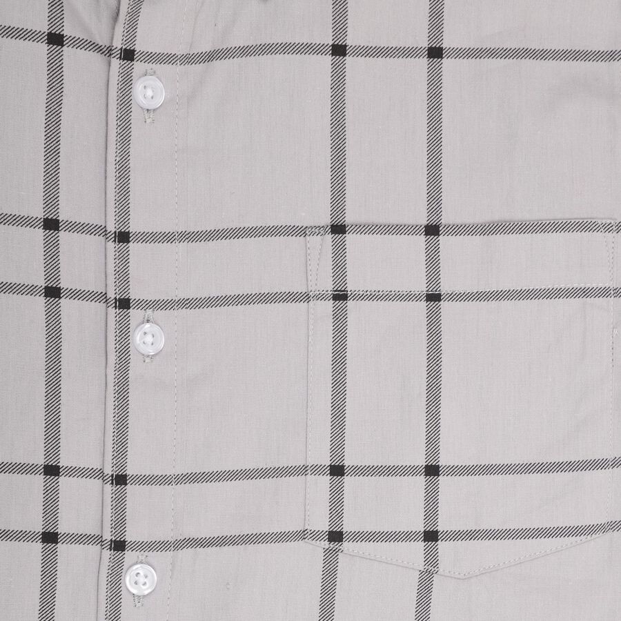 Boys' 100% Cotton Casual Shirt , Light Grey, large image number null