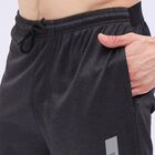 Men's Charcoal Black Slim Fit Placement Printed Track Pants, Black, small image number null