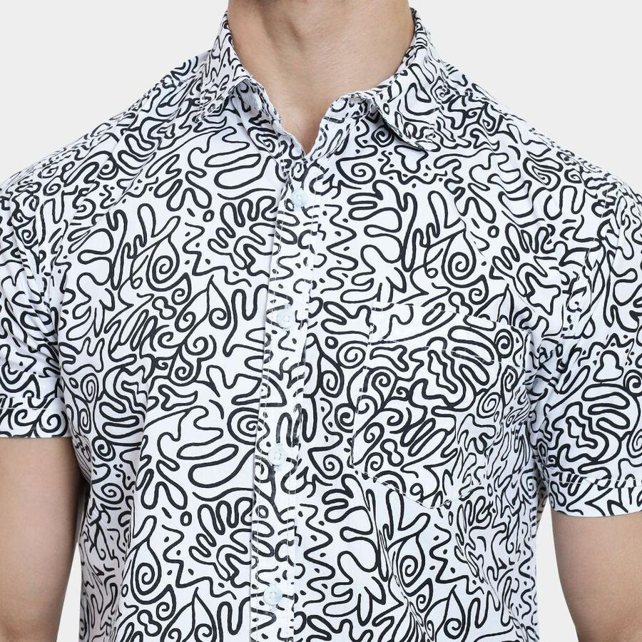 Men's 100% Cotton Casual Shirt , ऑफ व्हाइट, large image number null