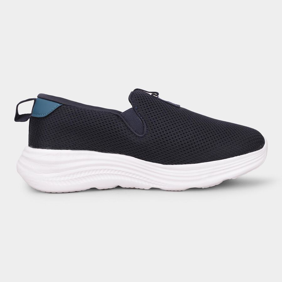 Men's Deep Midnight Navy Blue Slip-On Sports Shoes, नीला, large