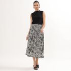 Women's Black Flared Calf-Length Skirt, Black, small image number null