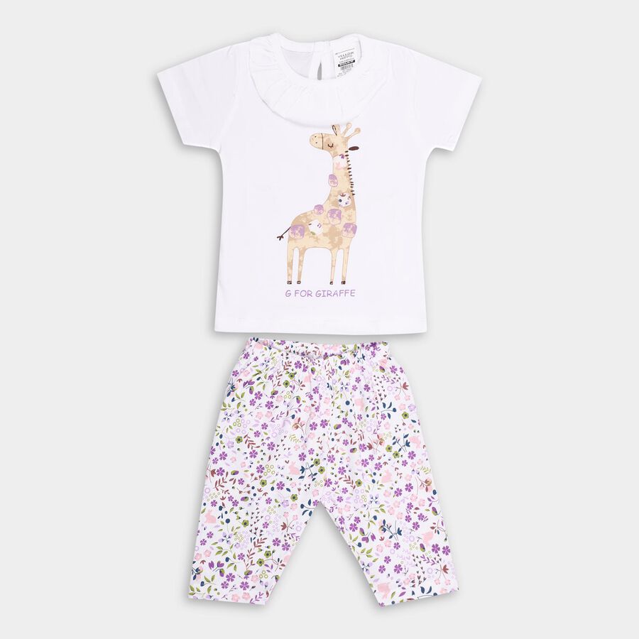 Infants' 100% Cotton Capri Set , White, large image number null