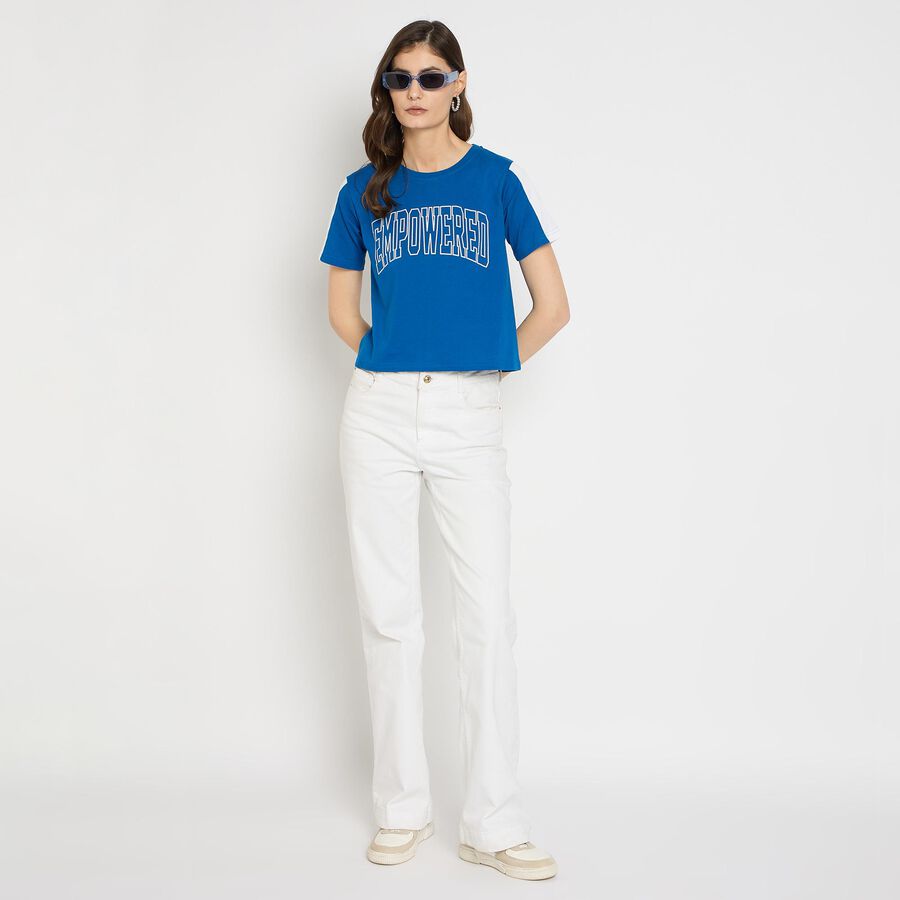 Ladies' Round Neck T-Shirt , Blue, large image number null