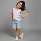 Girls' Soft Lavender Cotton Round Neck Sleeveless Vest, लाइलेक, small image number null