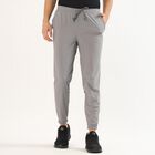 Men's Light Ash Grey Slim Fit Contrast Panel Track Pants, Light Grey, small image number null