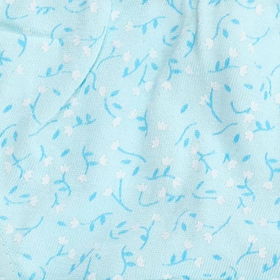 Girls' Light Aqua Cotton Printed and Solid Panty Set, Aqua, large image number null
