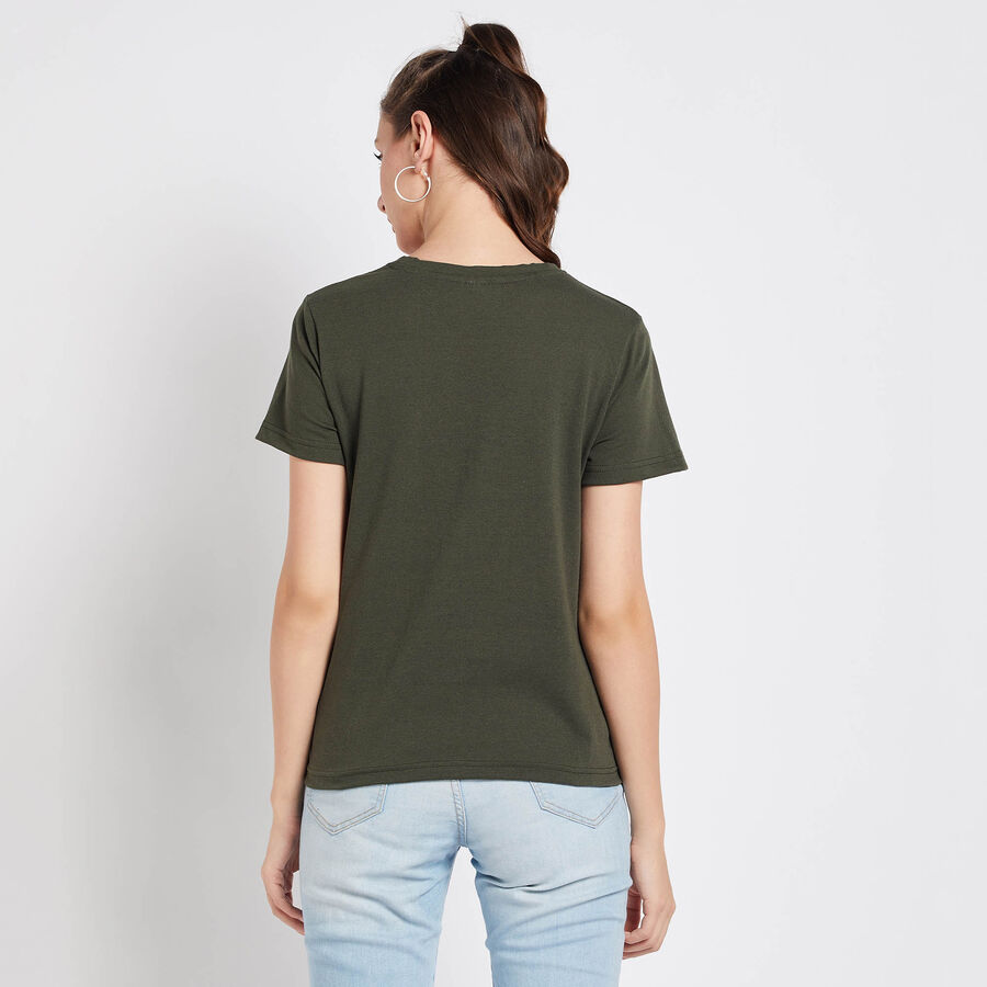 Round Neck T-Shirt, Olive, large image number null