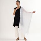 Women's Bright Eggshell White Crinkled Dupatta, सफ़ेद, small