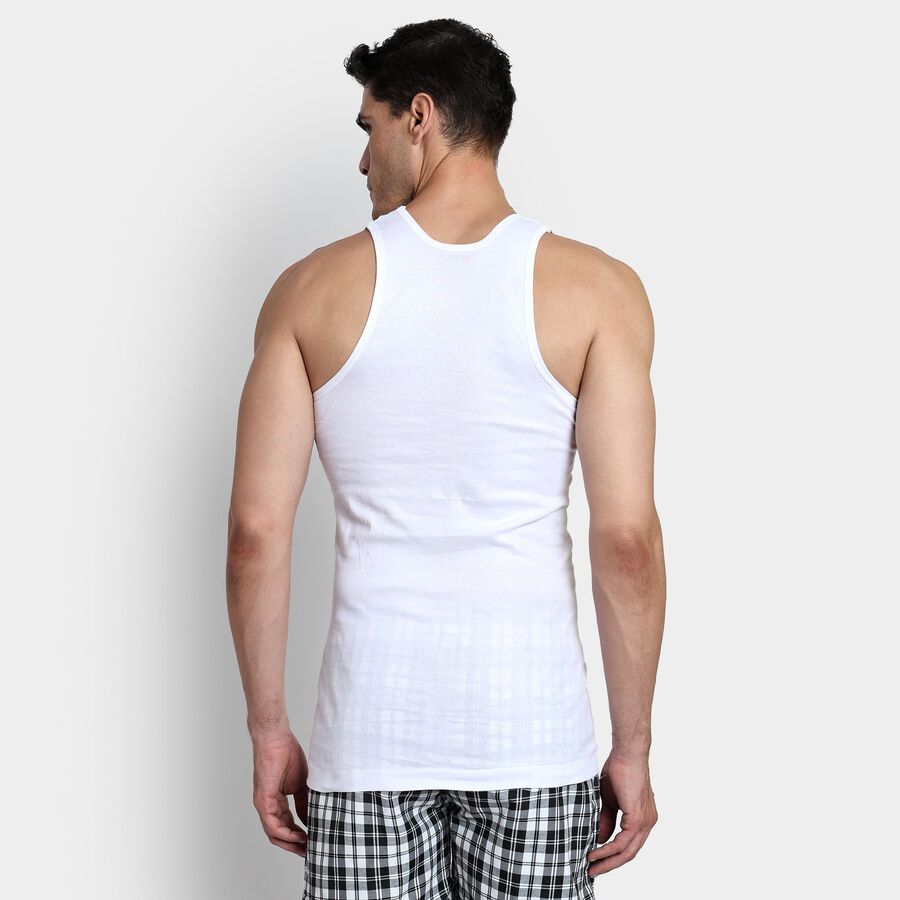 Men's 100% Cotton Vest, White, large image number null