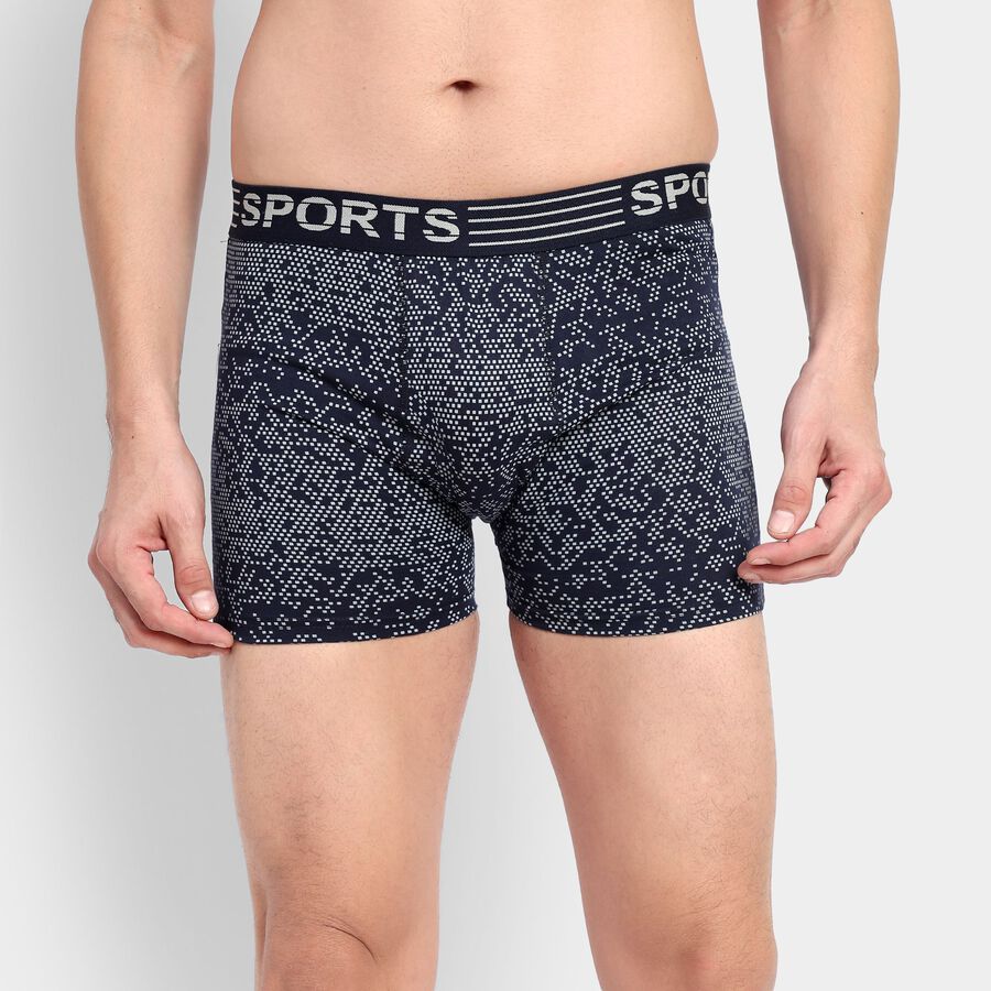 Men's 100% Cotton Trunks, Navy Blue, large