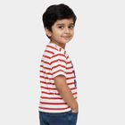 Boys Red Cotton Round Neck Casual T-Shirt, लाल, small image number null