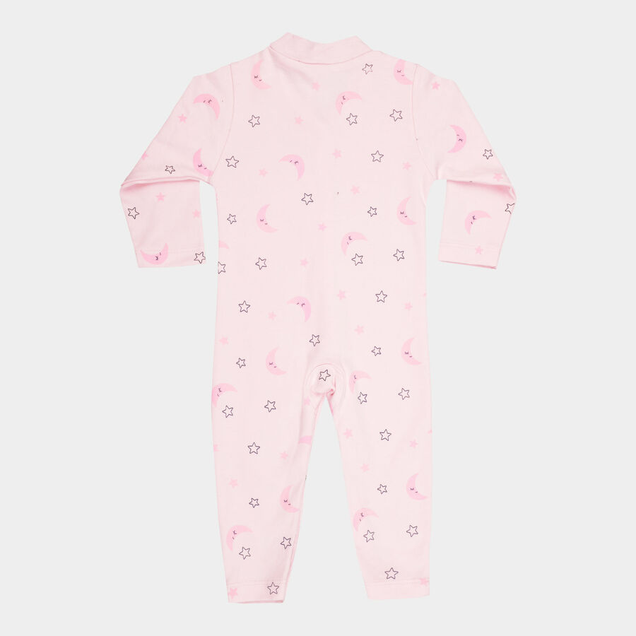Infants Printed Cotton Bodysuit, Pink, large image number null