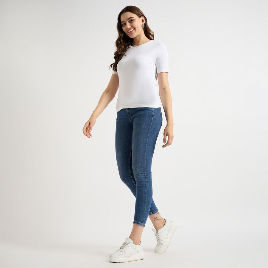 Ladies' Round Neck T-Shirt, White, large image number null