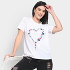 Ladies' Round Neck T-Shirt, मिश्रित मध्यम ग्रे, small image number null
