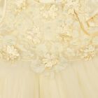Girls' Beige Fit and Flare Embellished Party Wear Frock, Beige, small