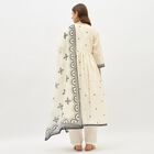 Women's White Cotton Embroidered Ethnic Set, ऑफ व्हाइट, small image number null