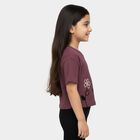 Girls Lilac Round Neck Casual T-Shirt, Lilac, small