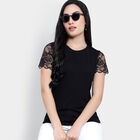 Solid Round Neck T-Shirt, Black, small image number null