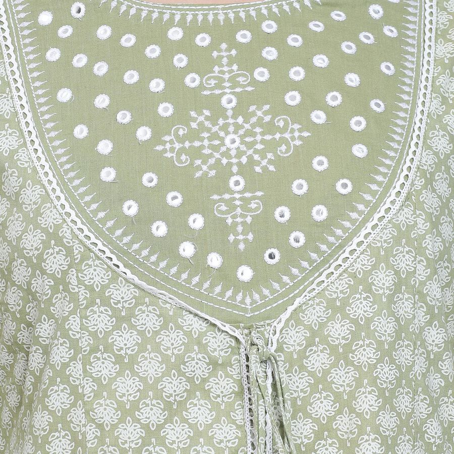 Ladies' 100% Cotton Kurta, Light Green, large image number null