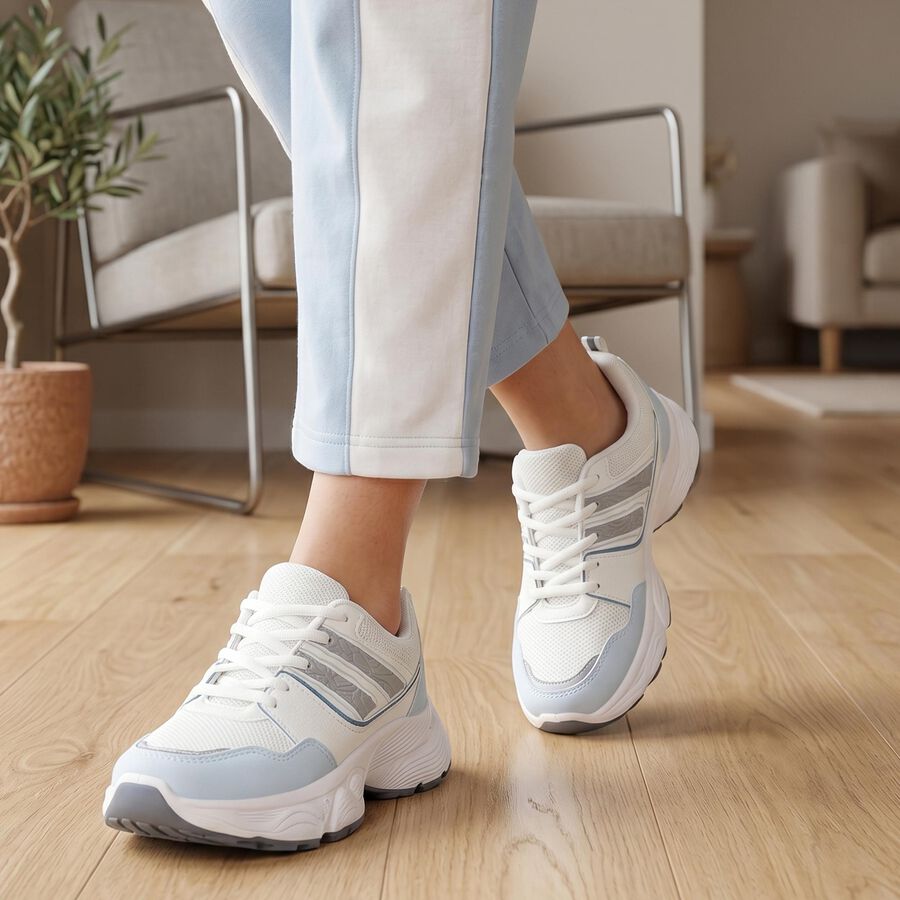 Women's Blue Sneakers, Blue, large