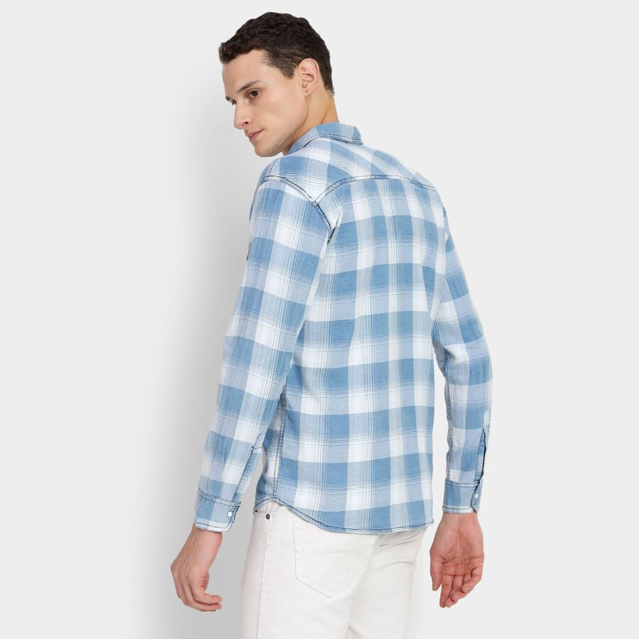 Men's 100% Cotton Casual Shirt, Dark Blue, large image number null