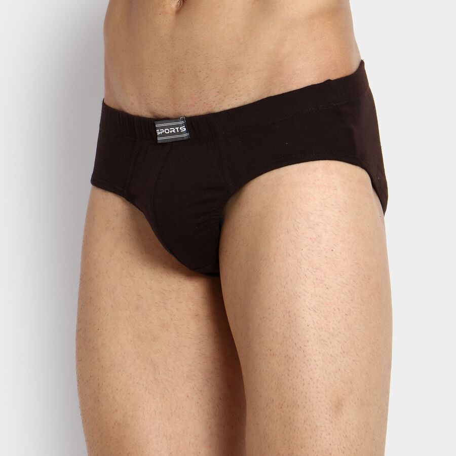 Men's 100% Cotton Briefs, Brown, large image number null